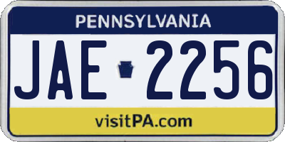 PA license plate JAE2256