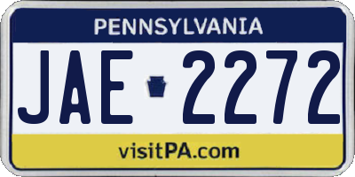 PA license plate JAE2272