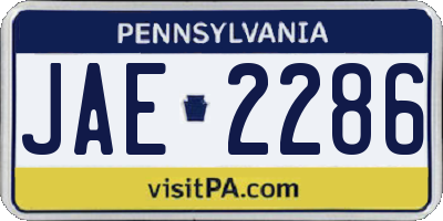 PA license plate JAE2286