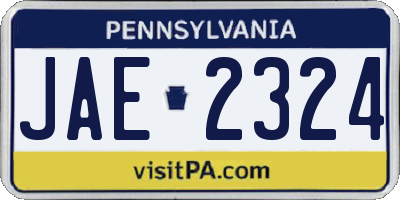 PA license plate JAE2324