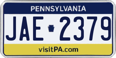 PA license plate JAE2379