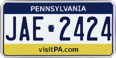 PA license plate JAE2424
