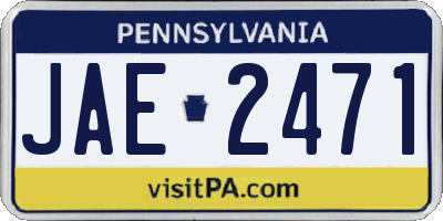 PA license plate JAE2471