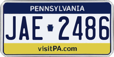 PA license plate JAE2486