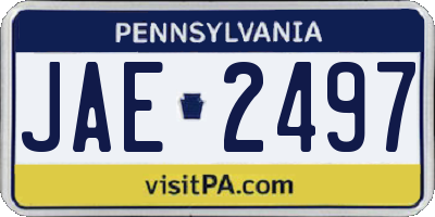 PA license plate JAE2497