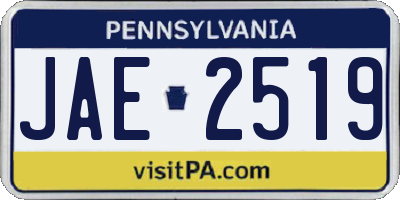 PA license plate JAE2519