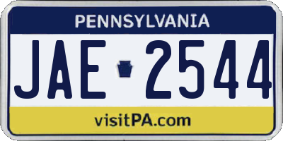 PA license plate JAE2544