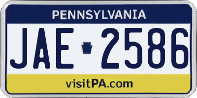 PA license plate JAE2586