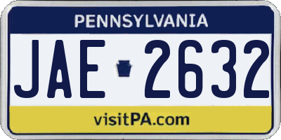 PA license plate JAE2632