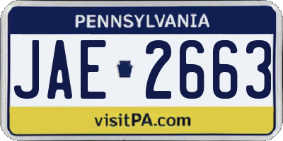 PA license plate JAE2663