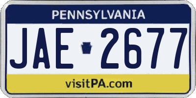 PA license plate JAE2677