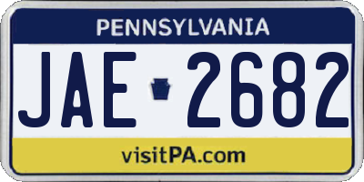 PA license plate JAE2682