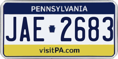 PA license plate JAE2683