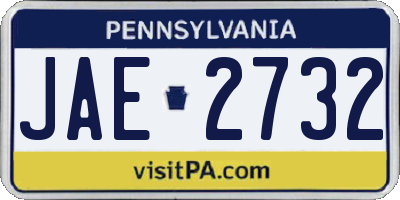 PA license plate JAE2732