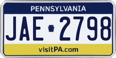 PA license plate JAE2798