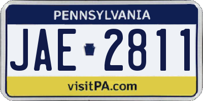 PA license plate JAE2811