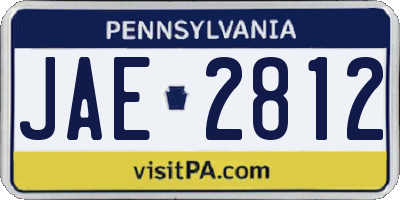 PA license plate JAE2812