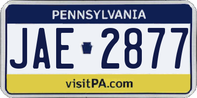 PA license plate JAE2877