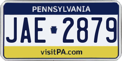 PA license plate JAE2879