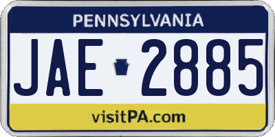 PA license plate JAE2885