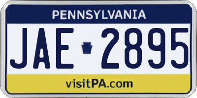 PA license plate JAE2895