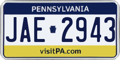 PA license plate JAE2943