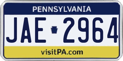 PA license plate JAE2964