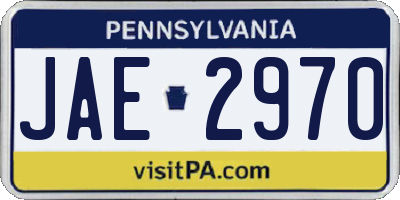 PA license plate JAE2970
