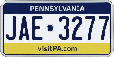 PA license plate JAE3277