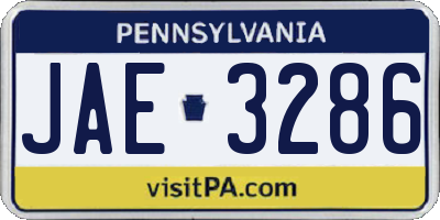 PA license plate JAE3286