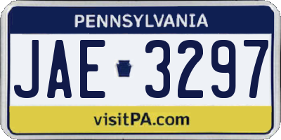 PA license plate JAE3297