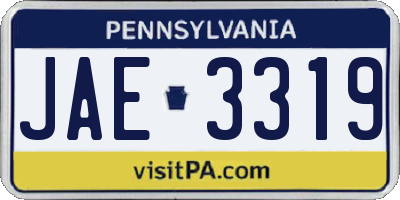 PA license plate JAE3319