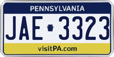 PA license plate JAE3323