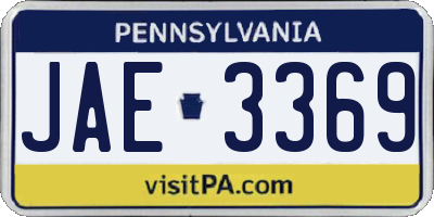 PA license plate JAE3369