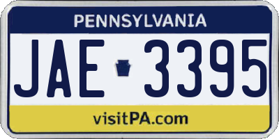 PA license plate JAE3395