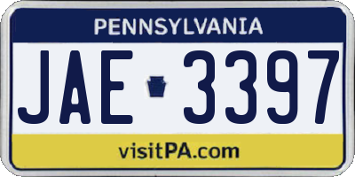 PA license plate JAE3397