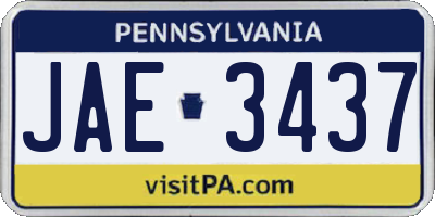 PA license plate JAE3437