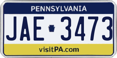 PA license plate JAE3473