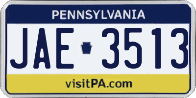 PA license plate JAE3513