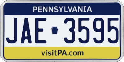 PA license plate JAE3595