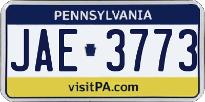 PA license plate JAE3773
