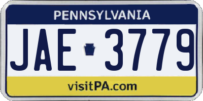 PA license plate JAE3779
