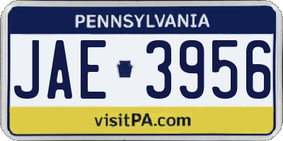 PA license plate JAE3956