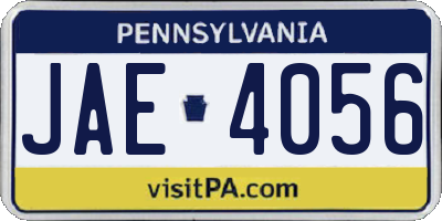 PA license plate JAE4056