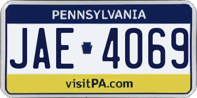 PA license plate JAE4069
