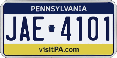 PA license plate JAE4101