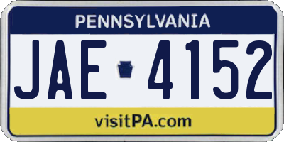 PA license plate JAE4152