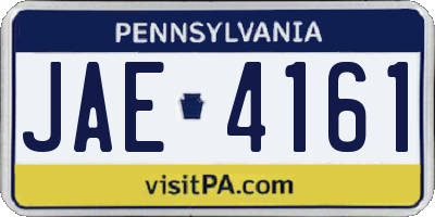 PA license plate JAE4161