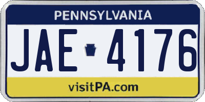 PA license plate JAE4176
