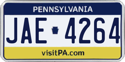 PA license plate JAE4264